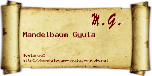 Mandelbaum Gyula névjegykártya
