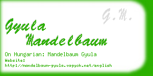 gyula mandelbaum business card